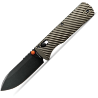 Vosteed A4105 Vombat Black Stonewash Crossbar Lock Knife Olive Aluminum Handles