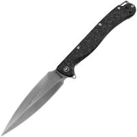 Daggerr VDCFST Vendetta Satin Dagger Framelock Knife Carbon Fiber Handles