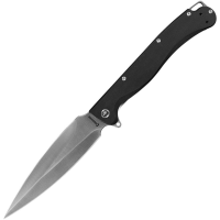 Daggerr VDBKST Vendetta Satin Dagger Framelock Knife Black G10 Handles
