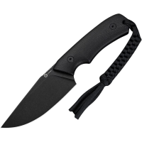 Civivi 24058B2 Gander Black Stonewash Clip Point Fixed Blade Knife Black Micarta Handles