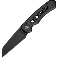 Civivi 240671 Pragma Prime Black Stonewash Wharncliff Button Lock Knife Black Handles