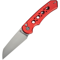 Civivi 240672 Pragma Prime Stonewash Wharncliff Button Lock Knife Red Handles