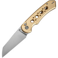 Civivi 240673 Pragma Prime Satin Wharncliff Button Lock Knife Champagne Handles