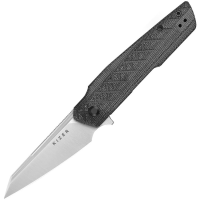 Kizer V3725A2 Skinner Black Reverse Tanto Linerlock Knife Black Micarta Handles