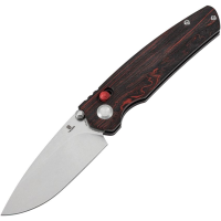 Tenable 2109V3 Raven Stonewash Drop Point Crossbar Lock Knife Black/Red G10 Handles