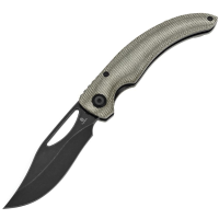 Tenable 1119A6 Gideon Black Stonewash Clip Point Linerlock Knife Green Micarta Handles