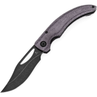 Tenable 1119A4 Gideon Black Stonewash Clip Point Linerlock Knife Purple Micarta Handles