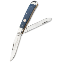 Boker 110887 Treebrand Carbon Steel Trapper Knife Blue Micarta Handles
