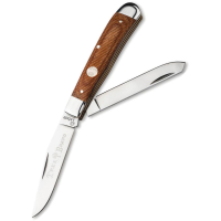 Boker 110889 Treebrand Carbon Steel Trapper Knife Brown Micarta Handles