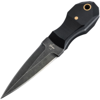 Boker Plus 02BP0002 Pocket Rocket Black Stonewash D2 Carbon Steel Dagger Fixed Blade Knife Black G10 Handles