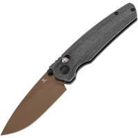Tenable 2109V6 Raven Drop Point Crossbar Lock Knife Black Micarta Handles