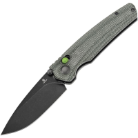 Tenable 2109V5 Raven Blackwash Drop Point Crossbar Lock Knife Green Micarta Handles