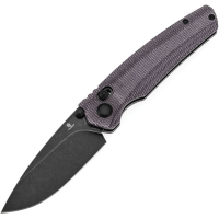 Tenable 2109V7 Raven Blackwash Drop Point Crossbar Lock Knife Purple Micarta Handles