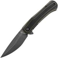 Tenable 1024A4 Kratos Blackwash Drop Point Linerlock Knife Black/Green G10 Handles