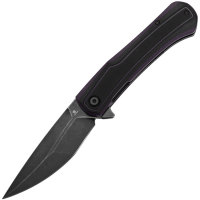 Tenable 1024A3 Kratos Blackwash Drop Point Linerlock Knife Black/Purple G10 Handles