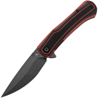 Tenable 1024A1 Kratos Blackwash Drop Point Linerlock Knife Black/Red G10 Handles