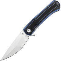 Tenable 1024A2 Kratos Stonewash Drop Point Linerlock Knife Black/Blue G10 Handles