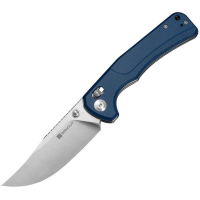 SenCut 25001A2 Slybolt Satin Clip Point Crossbar Lock Knife Blue Micarta Handles