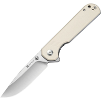 SenCut 240951 Aetheris Satin Clip Point Linerlock Knife Ivory G10 Handles