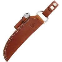 TOPS SHLBUSHBRN Bushcraft Fixed Blade Sheath Brown Leather with Fire Starter