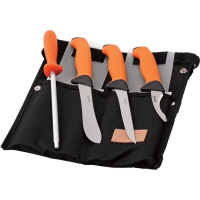 EKA 730403 Butcher Set Kitchen Cutlery knife with Orange Santoprene Handle
