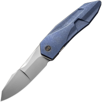 WE 220284 Solid Framelock Knife Blue Stonewashed Handles