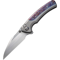 WE 22024D4 Ziffius Button Lock Knife Gray Flame Handles