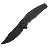 WE 230861 Kyklos Black Stonewash Clip Point Framelock Knife Black Stonewash Handles