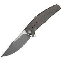 WE 230862 Kyklos Stonewash Clip Point Framelock Knife Bronze Stonewash Handles