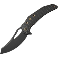 We 240241 Epaulette Black Stonewash Framelock Knife Black Titanium Handles