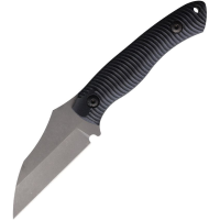 Wachtman KBKT Kliff Tumbled Wharncliffe Fixed Blade Knife Black Micarta Handles