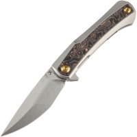 Kansept 1024A7 Kratos Framelock Knife Copper Foil Carbon Fiber Handles