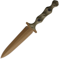 Stroup B5TODGFDECER Bravo 5 Dark Earth Carbon Steel Tanto Fixed Blade Knife OD Green G10 Handles