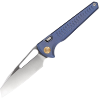 Vosteed A2502 Gavko Leopard Top Satin Linerlock Knife Blue Stonewash Handles