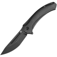 Kansept 1090A1 Hira Black Stonewash Tanto Framelock Knife Black Stonewash Handles