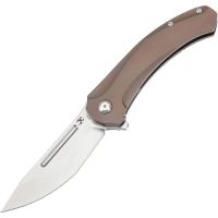 Kansept 1090A2 Hira Satin Tanto Framelock Knife Bronze Titanium Handles