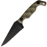 Stroup MINIODGBKCER Mini Black Double Edge Carbon Steel Dagger Fixed Blade Knife OD Green G10 Handles