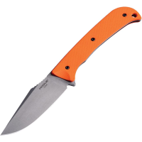 Hogue 35860 Extrak Tumbled MagnaCut Clip Point Fixed Blade Knife Orange G10 Handles