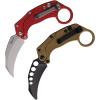 Reate 121 EXO-K Stonewashed Button Lock Knife Red Handles