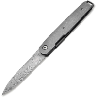 Boker Plus P01BO174DAM LRF Damascus Linerlock Knife Stonewash Handles
