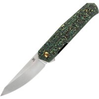 Kansept 1042B3 Integra Framelock Knife Green/Yellow Carbon Fiber Handles