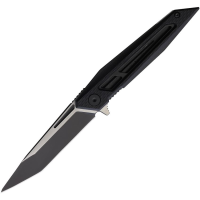 Brous 280 Gaviton Two-Tone D2 Carbon Steel Tanto Linerlock Knife Black G10 Handles