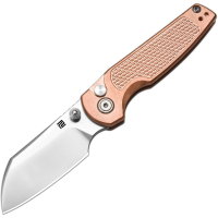 Artisan 1871GCO Cleo Polished Wharncliffe Button Lock Knife Copper Handles