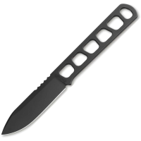 Boker 120752 BFF Packlite Black Drop Point Fixed Blade Knife Black Skeletonized Handles