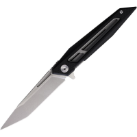 Brous 281 Gaviton Bead Blast D2 Carbon Steel Tanto Linerlock Knife Black G10 Handles