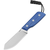Straight Line 8DGBC Digger Stonewash Fixed Blade Knife Blue Micarta Handles