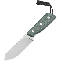 Straight Line 8DGGC Digger Stonewash Fixed Blade Knife Green Micarta Handles