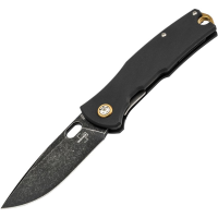 Boker Plus 01BO375 Field Black Stonewash D2 Carbon Steel Linerlock Knife Black G10 Handles