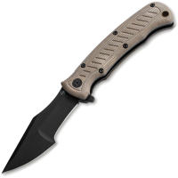 Boker Plus P01BP0002 Micro Tracker Black Linerlock Knife Tan Micarta Handles