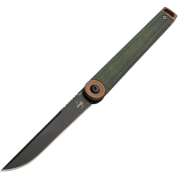 Boker Plus 01BO391 Kaizen Black Stonewash D2 Carbon Steel Linerlock Knife Green Micarta Handles